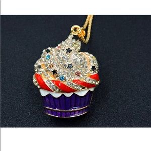 Crystal Sweet Cupcake Necklace